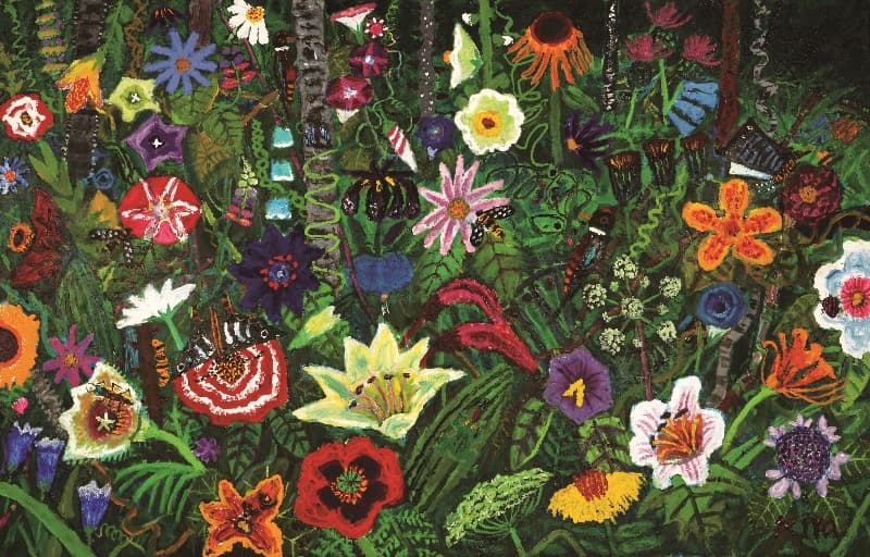숲 · Acrylic on canvs · 193 x 300cm · 2011 · wood