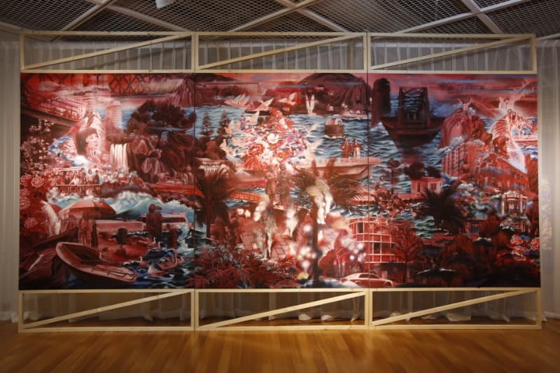 끝없는 환희를 그대에게 · 아사에 분채 · 각 227×546cm · 2020 ⓒSongEun Art and Cultural Foundation and the Artist. All rights reserved. · The endless joys to you · Asian flour