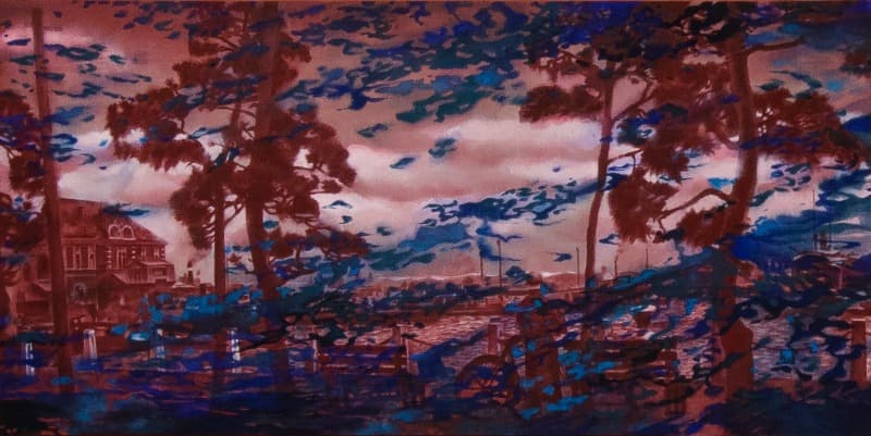 Blue Yokohama · 아사에 분채 · 64.5x130cm · 2019 ⓒSongEun Art and Cultural Foundation and the Artist. All rights reserved. · Blue Yokohama · Asian flour