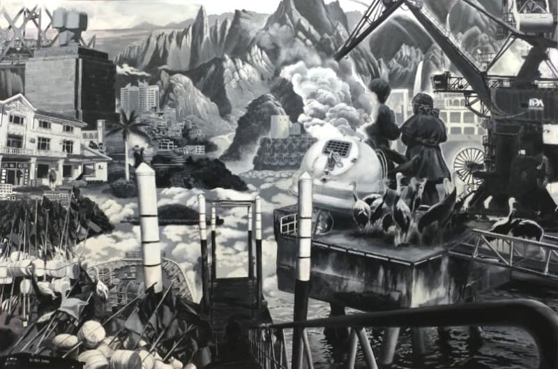 표류를 위한 항해술 · 아사에 분채 · 130x194cm · 2020 ⓒSongEun Art and Cultural Foundation and the Artist. All rights reserved. · navigation for drift · Asian flour