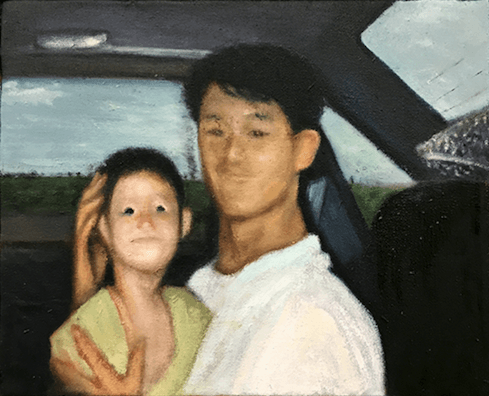 차안에서 · oil on canvas · 27x22cm · 2019 · In the car · oil on canvas