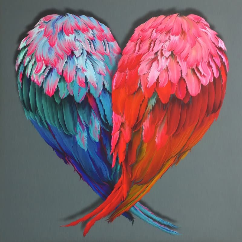 Couple · mixed media on canvas · 48.9×48.9cm · 2020 · Couple · mixed media on canvas