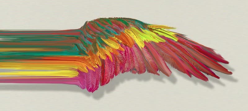 날개 · mixed media on canvas · 100×45.5cm · 2020 · mixed media on canvas