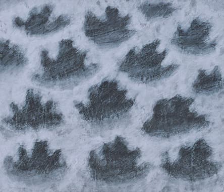 견뎌내는 시간들 [191212] · 한지에 먹, 아크릴채색 · 64.5×75cm · 2019 · Enduring times [191212]