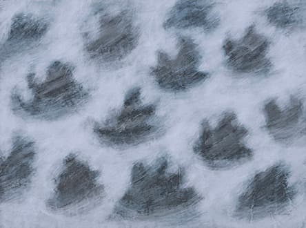 견뎌내는 시간들 [191206A] · 한지에 먹, 아크릴채색 · 65×89cm · 2019 · Enduring time [191206A]