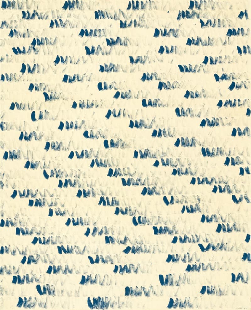 Lee Ufan, From Point · Oil and mineral pigment on canvas · 227.3 X 181.8 cm · [출처] 갤러리현대 - 홈페이지 · Lee Ufan, From Point · Oil and mineral pigment on canvas