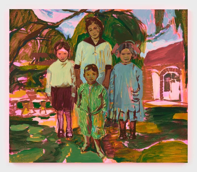 The Siblings · Acrylic on canvas · 182.9 x 213.4 x 5.1 cm | 72 x 84 x 2 in · 2020 Photo: © Marten Elder. Courtesy of the artist and Perrotin. · The Siblings · Acrylic on canvas