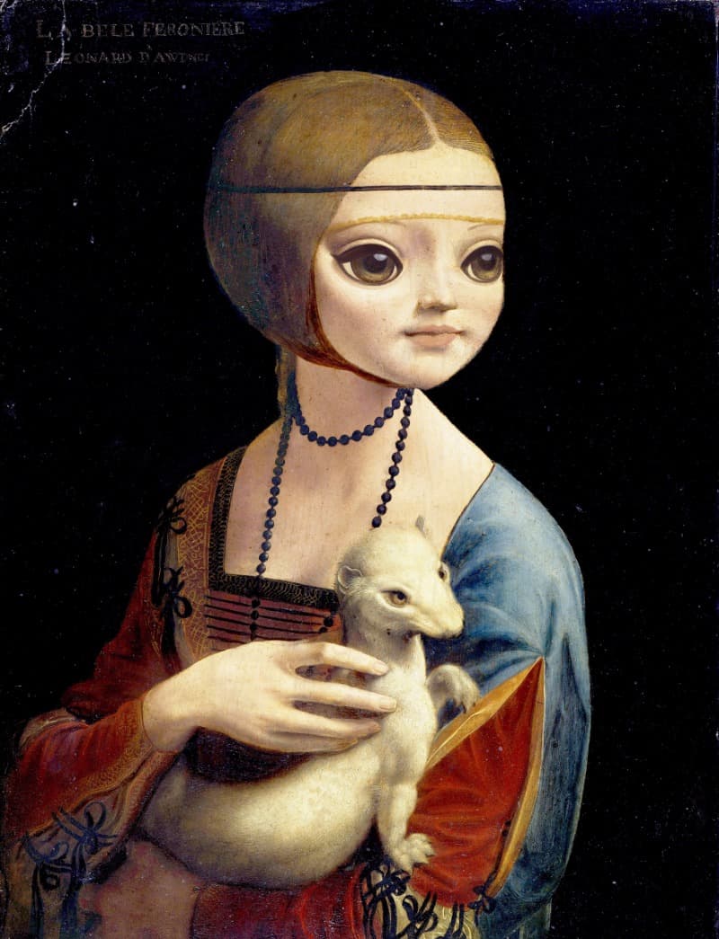 The Lady with and Ermine · Oil Paint used on Ultra chrome ink printed canvas · 99.5×130cm 39.17×51.2in · 2019 · Oil Paint used on Ultra chrome ink printed canvas