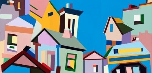 legoscape(-ing) III · acrylic on canvas · 194x650cm · 2020ⓒJen Pak, 사진제공 공근혜갤러리 · legoscape(-ing) III · acrylic on canvas
