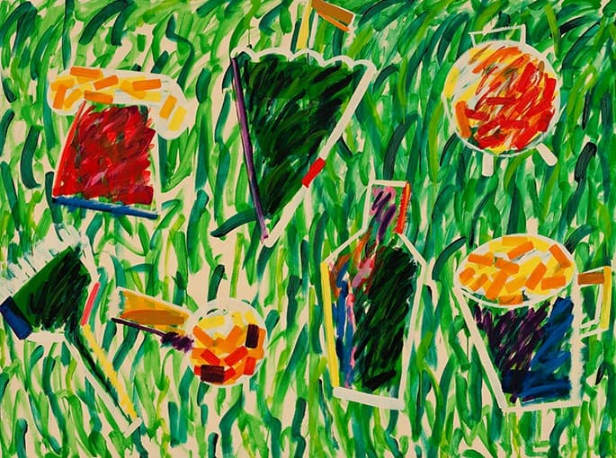 놀이-사물 그리기 · 캔버스에 유채 · 194x260cm · 1985