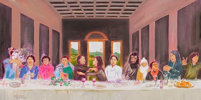 최초의 만찬 2 · 캔버스에 유채 · 50x 100cm · 2019
