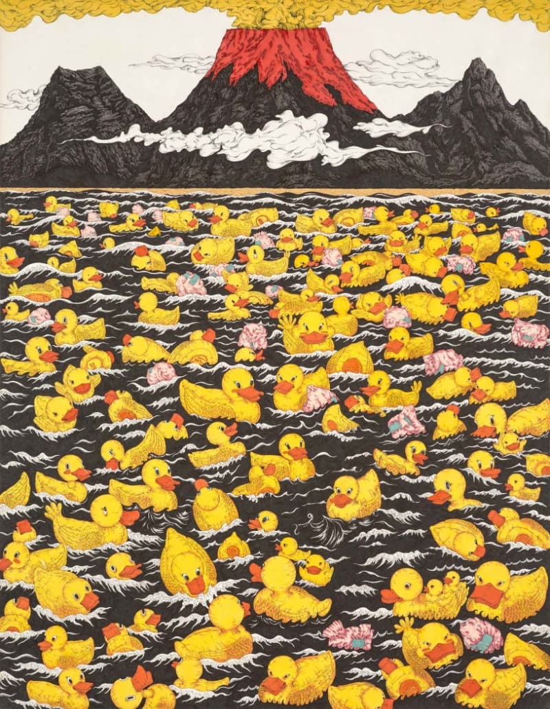 김태형,우아한 육아 · 장지에 채색 · 91x117cm · 2015