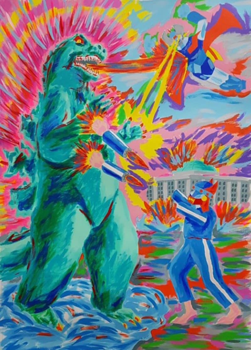 성태진,배틀오브레전드-국회의사당 · Acrylic on paper · 84x59cm · 2018