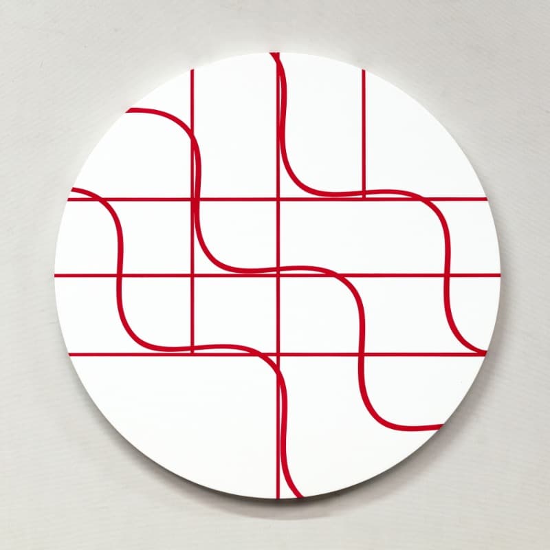 R14 · Flashe vinyl paint on birch wood · 45.72 cm diameter (18 inch) · 2020 · R14 · Flashe vinyl paint on birch wood