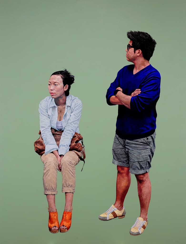 서상익, 리아와 석민 · Oil on canvas · 145.5 x 112.1cm · 2019 · Oil on canvas