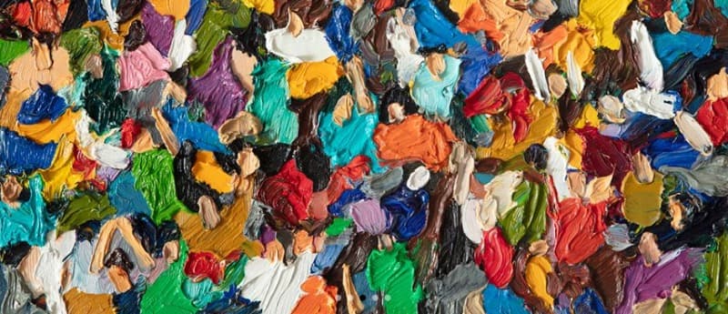 Crowd · oil on canvas · 24x41cm · 2019 · Crowd · oil on canvas