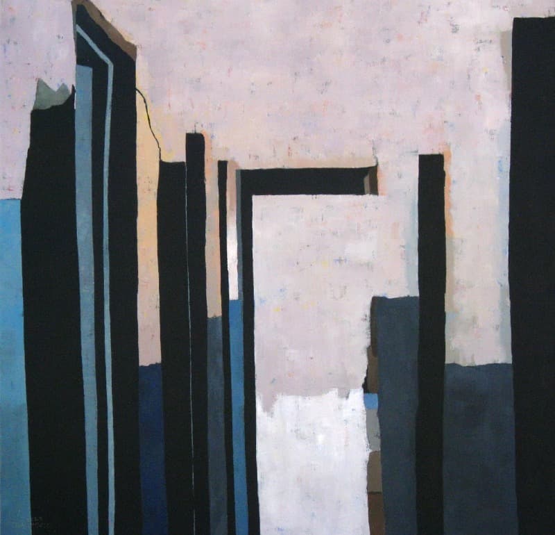 abstract impression · acrylic, cement on canvas · 82.5x82.5cm · 2020 · abstract impression · acrylic, cement on canvas