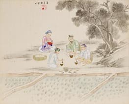 기산 김준근 <농부밥먹고> (농부 밥 먹고) · 독일 MARKK 소장 · 1890's