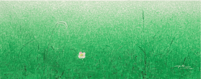 김창태 - 그곳에 · Acrylic on hanji · 104x42cm · Acrylic on hanji