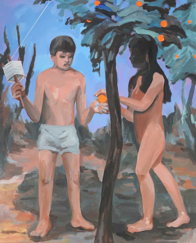 아담과 이브,2017,Acrylic on canvas,162x130cm