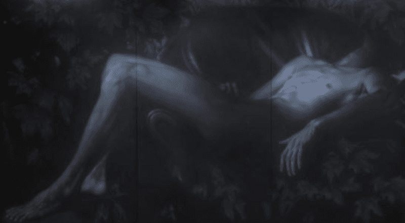 심윤 - 숲속의 소파 · oil on canvas · 1036 x 450cm · 2020