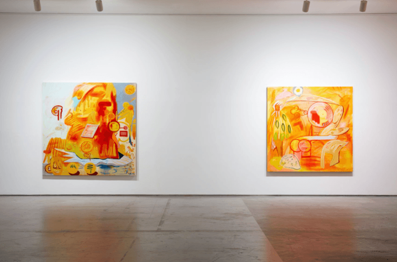 그림 13 (왼쪽),  그림 5 (왼쪽) · 캔버스에 오일, 린넨에 오일 · 180x180cm, 165x165cm · 2019, 2020 · Picture 13, Picture 5 · Oil on Canvas, Oil on Linen