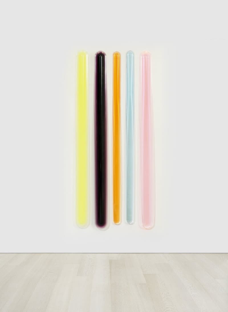 Peter Alexander, Makes Your Mouth Water · urethane · 5 units each 77" × 32" × 1-1/2" (195.6 cm × 81.3 cm × 3.8 cm), overall installed · 2020 © Peter Alexander · Peter Alexander, Makes Your Mouth Water · urethane