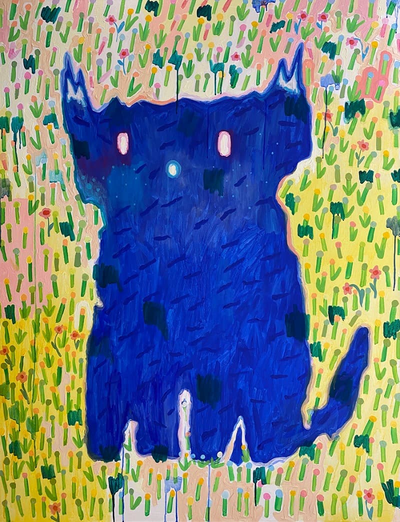 파 개_crayon · acrylic on canvas · 112 X 145cm · 2020 · crayon · acrylic on canvas