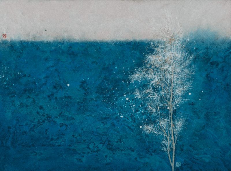 The Forbidden Fruit · han-ji on canvas · 53x72cm · 2019 · The Forbidden Fruit · han-ji on canvas