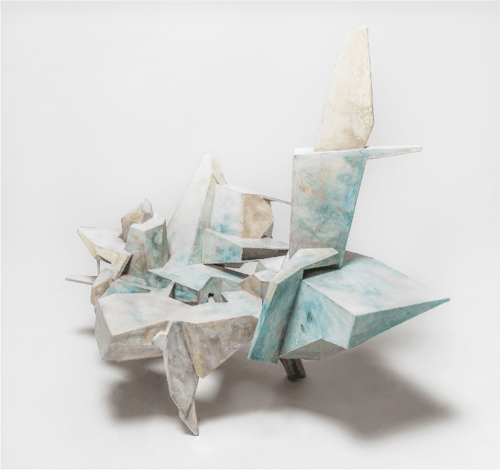 False Azure in the Windowpane · Polyurethane panel, cast polyurethane, aluminum rod, and acrylic paint · 69 x 68 x 49 cm · 2013, [출처] 리만머핀 서울 홈페이지 · False Azure in the Windowpane · Polyurethane panel, cast polyurethane, aluminum rod, and acrylic paint