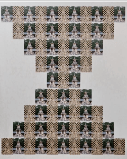 경주 불국사 다보탑 · Photo, kraft paper on canvas, weaving, collage · 146x114cm · 2020 [출처] 대구미술관 홈페이지 · Photo, kraft paper on canvas, weaving, collage