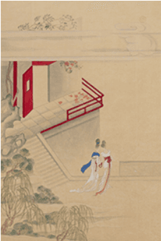 연회장의 밤 7. 새벽 안개 속 C동 · 윷지에 채색 · 91 x 60.5 cm · 2020, [출처] OCI 미술관 홈페이지