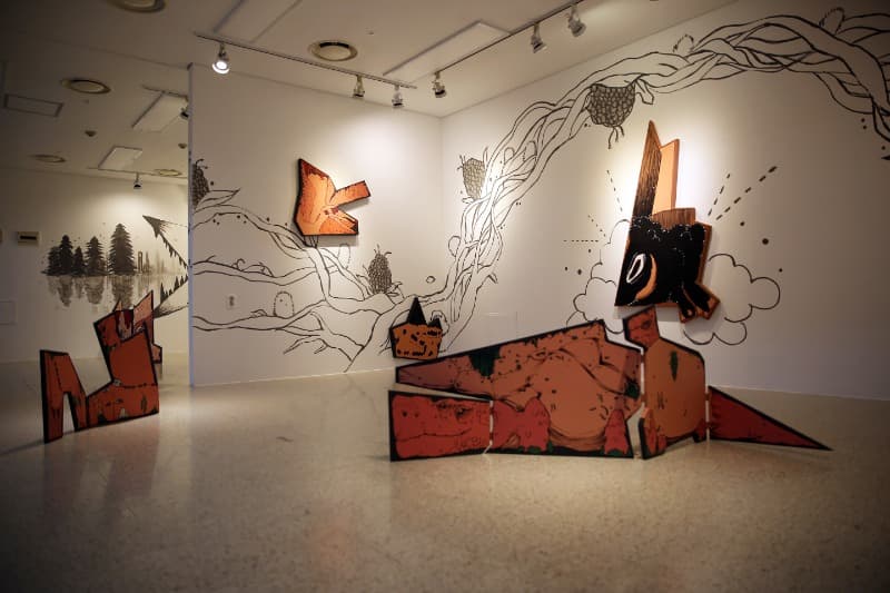 그르륵 · Mixed media on panel · 88x157cm · 2020 · Mixed media on panel