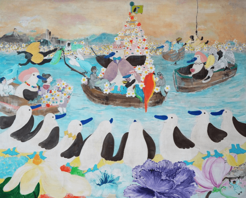 윤정원, 쾌락의 노래 ll · Acrylic on canvas · 130x180cm · 2020 · Acrylic on canvas