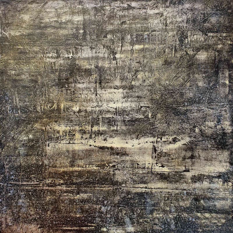Calm-Shine, · 한지에 먹과 채색 · 91x91cm · 2020