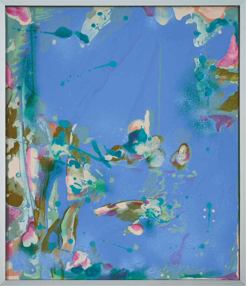Are they coming yet · Acrylic paint and spray paint on canvas · 53.5 x 45.5cm · 2020 ⓒSongEun Art and Cultural Foundation and the Artist. All rights reserved. · Are they coming yet · Acrylic paint and spray paint on canvas