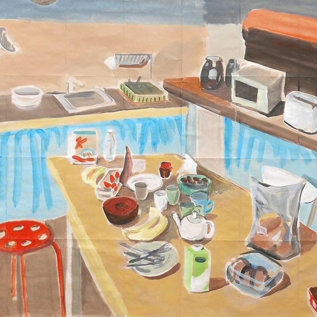 아침식사_작품 세부 · Acrylic on paper · 84x116cm · 2020 · Acrylic on paper