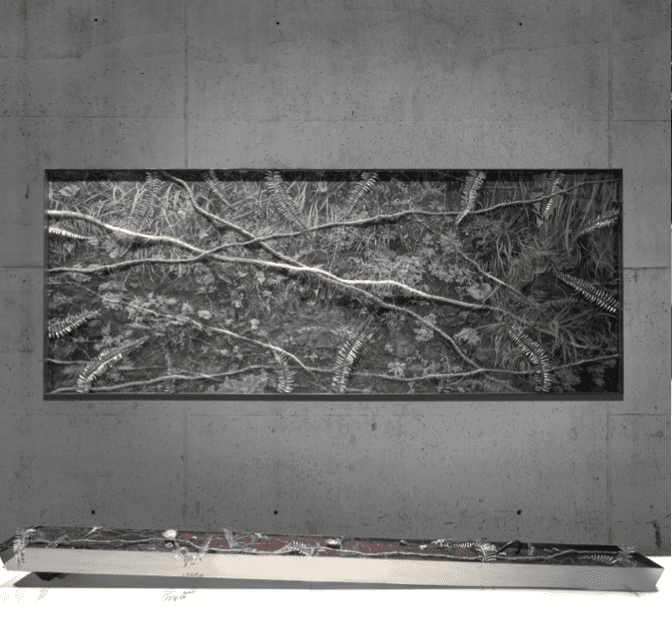 Plastic Landscape_The End 01 · plastic filament drawing & regin work on digtal print · 80x200cm · Plastic Landscape_The End 01 · plastic filament drawing & regin work on digtal print