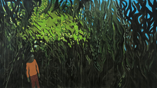 곽상원 Sang Won Kwak < 열기 > · Acrylic on paper · 141 x 246 cm · 2019 ⓒ디스위켄드룸 제공 · Acrylic on paper