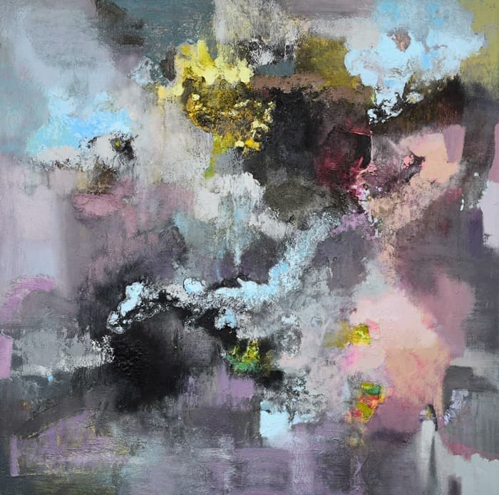 generative flow#19-18 · korean pape- Oil on canvas · 91 x 91cm · 2020 · generative flow#19-18 · korean pape- Oil on canvas