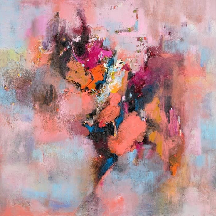 blossom#18-18 · Oil on canvas · 91 x 91cm · 2020 · blossom#18-18 · Oil on canvas