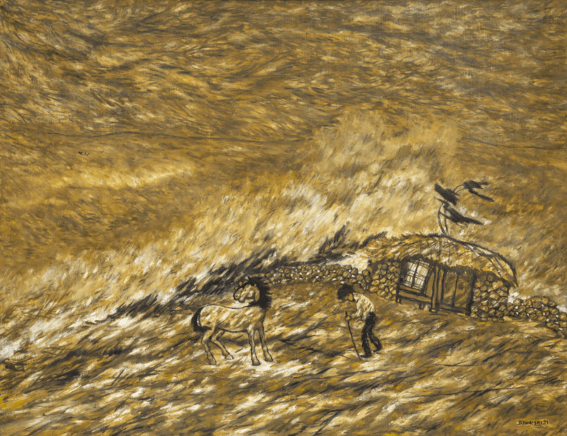 변시지, 폭풍의 바다 · Oil on canvas · 91 x 117 cm, 35.8 x 46 in · 1989