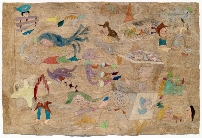 Underworld #7 · arcrilic on bark paper · 40 × 60 cm · 2020