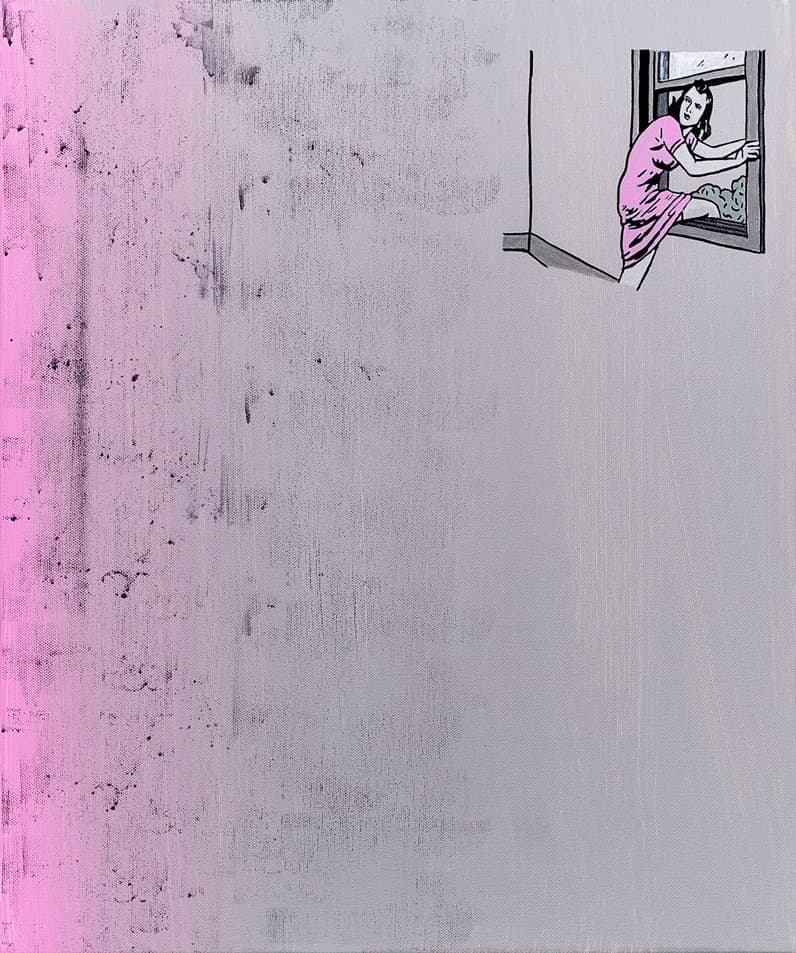 Melancholy · 캔버스에 아크릴과 잉크 · 45.5x37.9 cm · 2020 · Melancholy