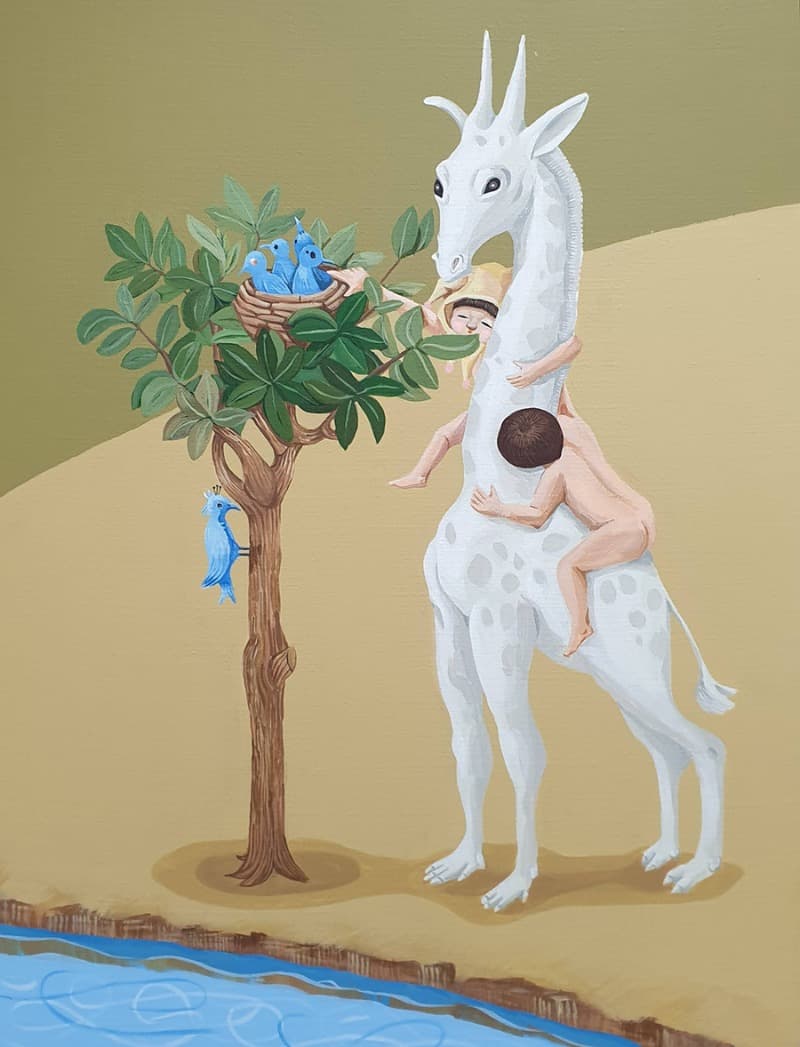 그릴 · 캔버스 위에 아크릴 채색 · 53X40.9cm · 2020 · Grylle