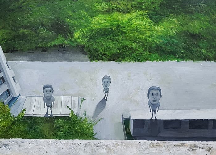 확증편향적 시점 · oil on canvas · 65x45.5cm · 2020 · oil on canvas