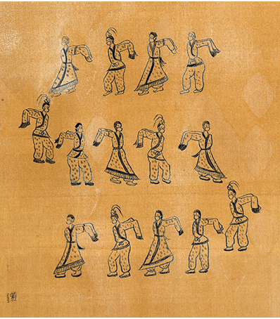 축제 · 비단에 먹과 채색 · 25x23cm · 2020 · Festival · Ink and coloring on silk