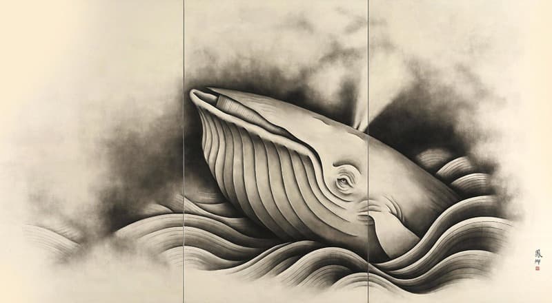 龍 · 비단에 수묵 · 150x296cm · 2018 · Korean Ink on Silk