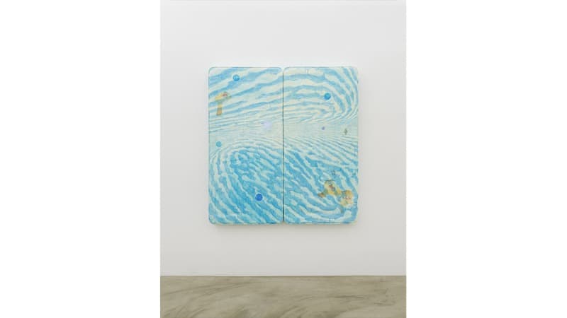 The King Size Bed For A Daydreamer · acrylicphoshorescent pigment on the work of oil polyurethane on box-spring · 197x94x17cm · 2020 · The King Size Bed For A Daydreamer · acrylic&phoshorescent pigment on the work of oil polyurethane on box-spring