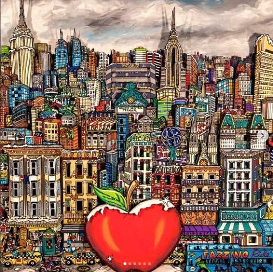 Winter visit in the Big apple · 3D silkscreen serigraph · 46x74cm · 2019 · Winter visit in the Big apple · 3D silkscreen serigraph